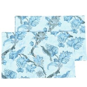 Sferra Fine Linens Bird Floral King Pillowcases Set of 2 Cotton Luxury